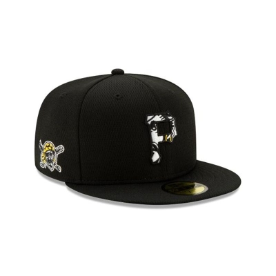 Black Pittsburgh Pirates Hat - New Era MLB Batting Practice 59FIFTY Fitted Caps USA6518032